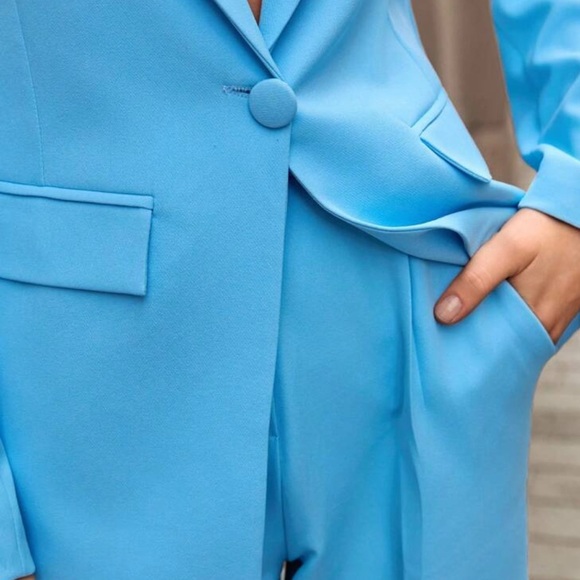 Chic Sky Blue Women's Pantsuit - Picture 4 of 5